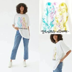 Britney Spears UO Exclusive Oversized White Tee Size Small NWT